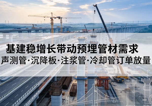 弋阳基建稳增长带动预埋监测管材需求，声测管、沉降板、注浆管订单持续放量